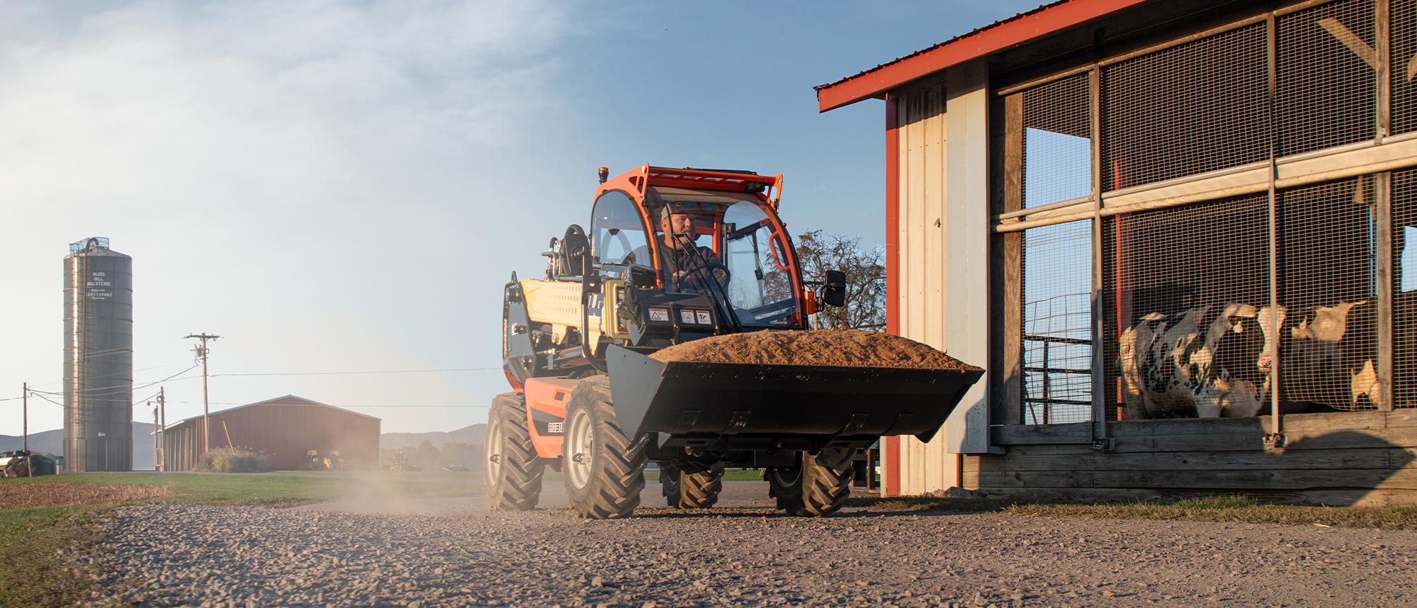 AG313 Telehandler working on a dairy farm
