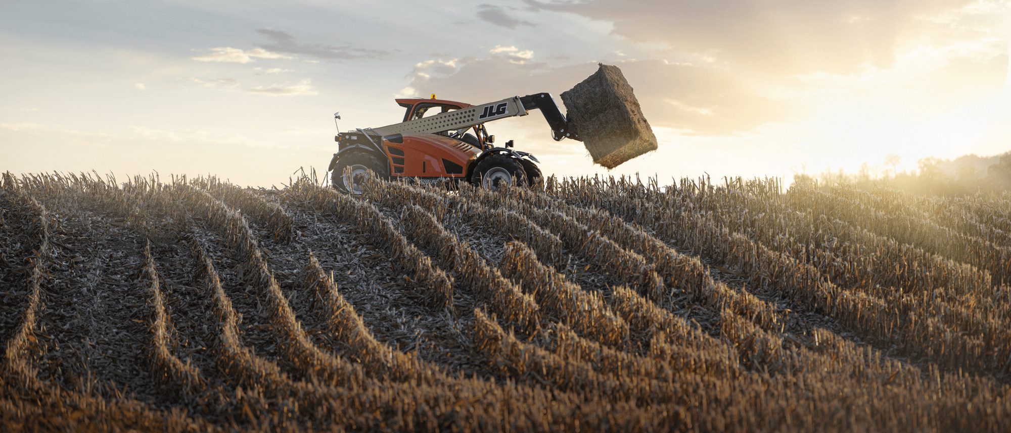 Telehandler Working in a Field